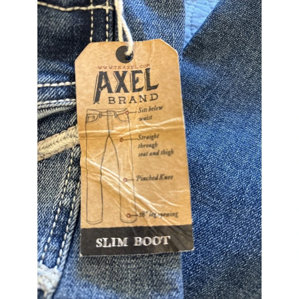 T.K. Axel Men's  32x32 NWT Slim Boot Cut Stretch Denim Blue Jeans